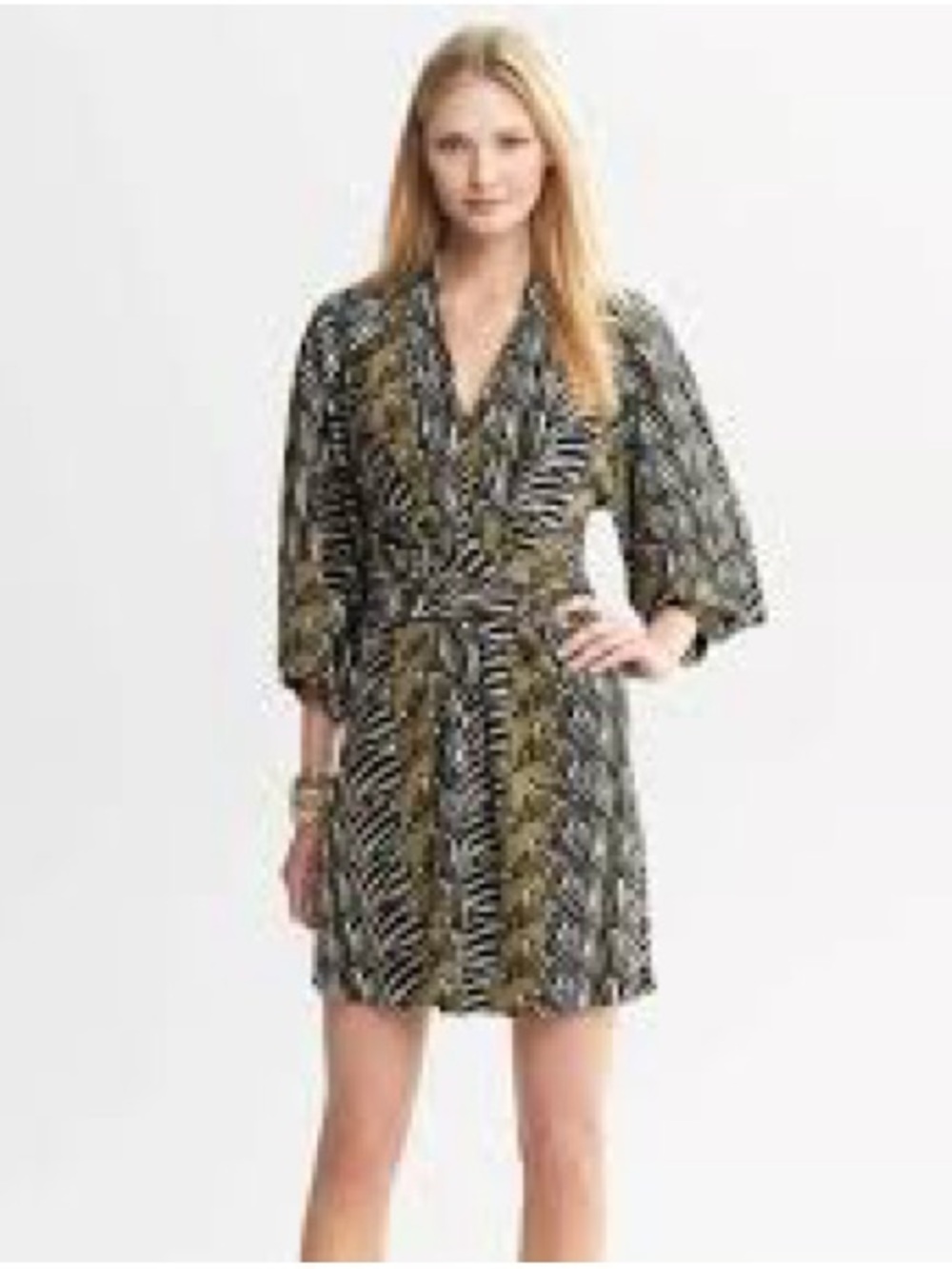 Banana Republic x Issa London Zebra Kimino Wrap Mini Dress
